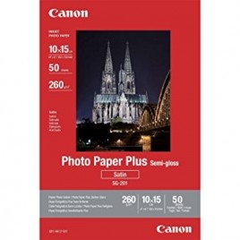 1686B015 Papier 10x15cm CANON Photo Paper Plus Satin (50 feuilles 260g/m2) - SG-201