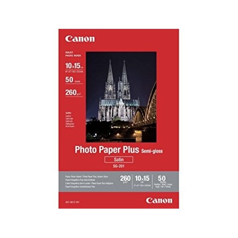 1686B015 Papier 10x15cm CANON Photo Paper Plus Satin (50 feuilles 260g/m2) - SG-201