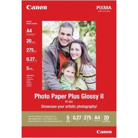 Papier A4 Photo CANON Plus Glossy II (20 feuilles, 21x29,7cm, 265g/m2) - 2311B019