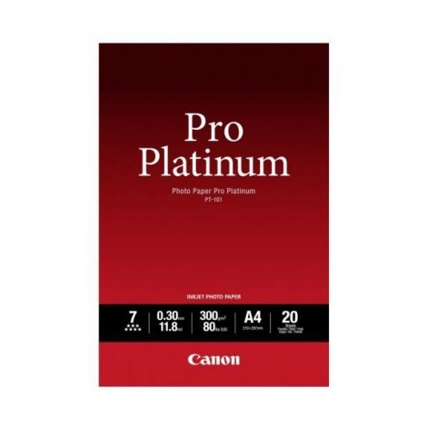Papier A4 CANON Photo Paper Pro Platinum PT-101 (20 feuilles, 21x29,7cm, 300 g/m2) - 2768B016