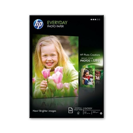 Papier A4 HP photo EVERYDAY Q2510A Glossy (100 feuilles, 21x29,7cm, 200 g/m2