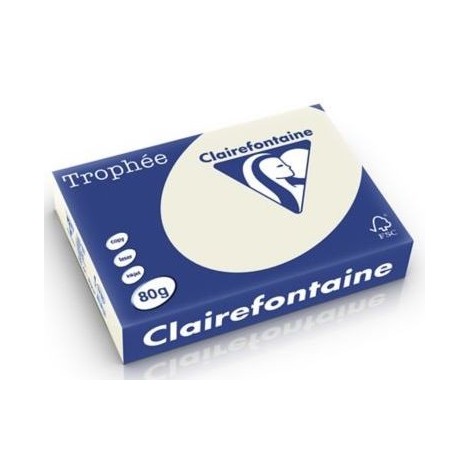 Ramette de papier couleur Clairefontaine Trophée A4 500 feuilles Gris Perle 1788 (80g/m2)