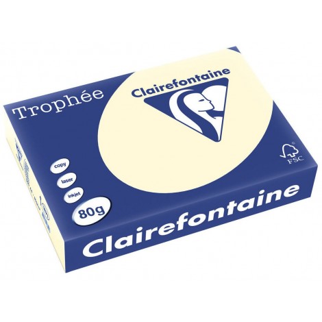 Ramette de papier couleur Clairefontaine Trophée A4 500 feuilles Ivoire 1871 (80g/m2)