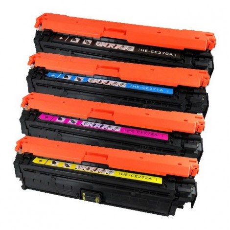 Pack de 4 Toners compatibles HP CE270A + CE271A + CE273A + CE272A, - 13 500 + 3x 15 000 pages