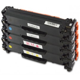 Pack de 4 Toners compatibles HP CF380X + CF381A + CF382A + CF383A - 4 400 + 3x 2 800 pages