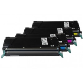 Pack de 4 Toners compatibles LEXMARK C5220KS-CS-MS-YS XXL - 8 000 + 3 x 5 000 pages