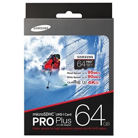 Carte mémoire Samsung PRO Plus 64GB microSDXC UHS-I + Adaptateur SD