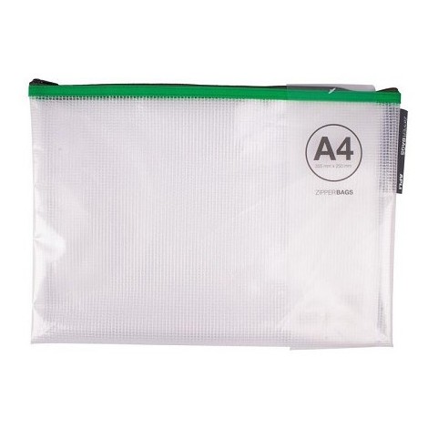 Zipper Bags A4 - 35,5cm x 25,5cm - en PVC renforcé transparent