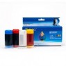 Kit de recharge d'encre universel pour cartouche d'encre couleur - CMY - 3x 30ml + 30ml de solvant