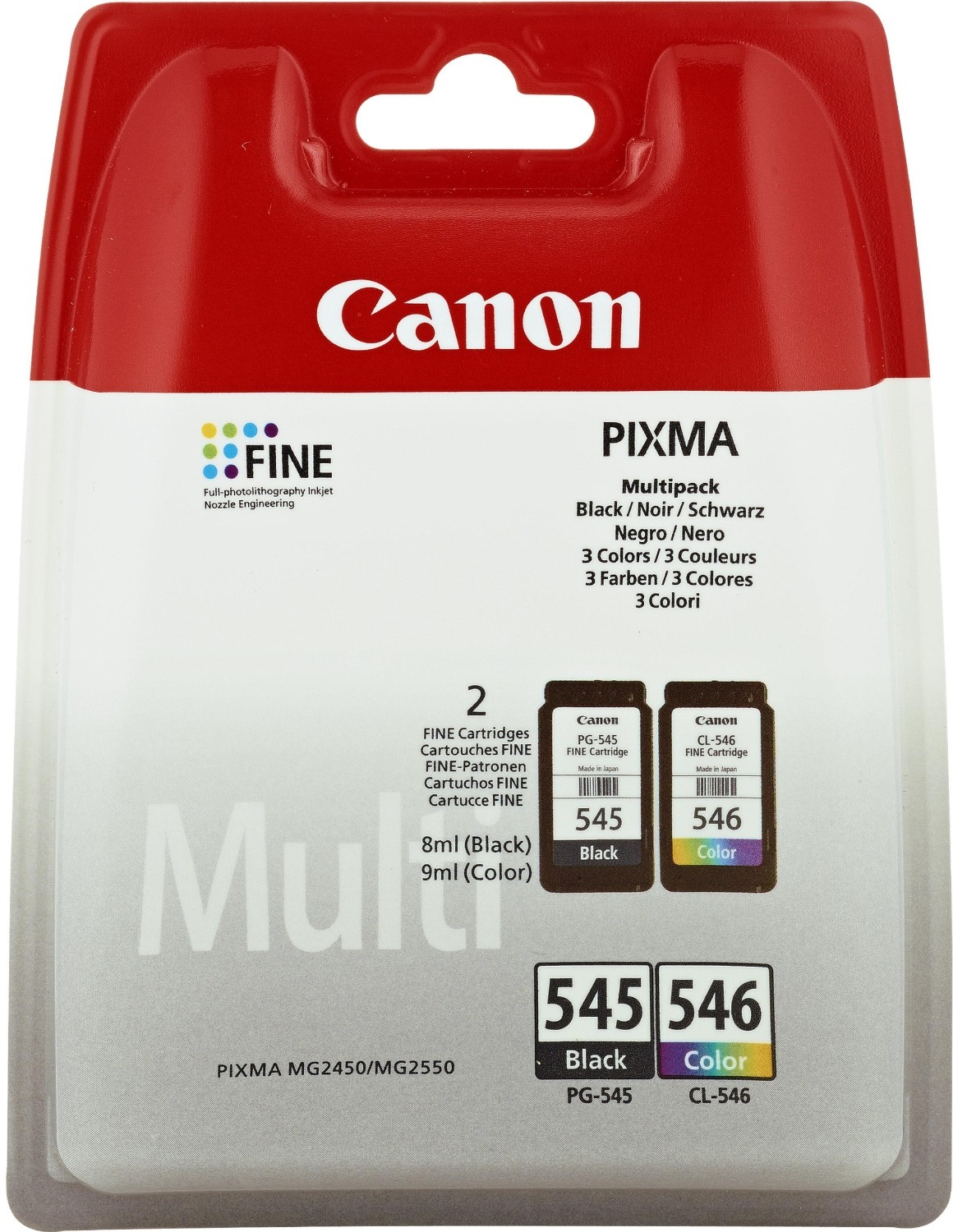 UPRINT 2 Cartouches d'encre 545XL + 546XL Compatibles avec Canon