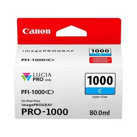 ORIGINAL Canon Cartouche d'encre Cyan PFI-1000c 0547C001 80ml