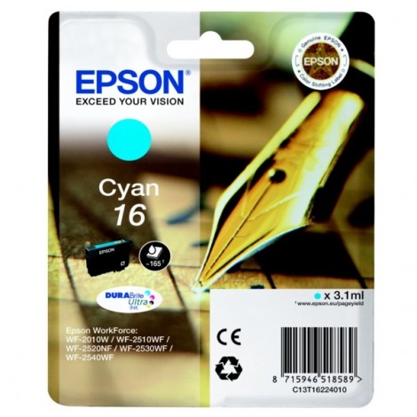 ORIGINAL EPSON T1622 Cyan - Stylo Plume - 3.1ml - 165 pages