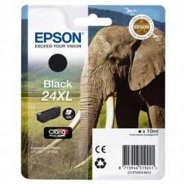 ORIGINAL EPSON T2431 XL Noire - Eléphant - 10ml - 500 pages