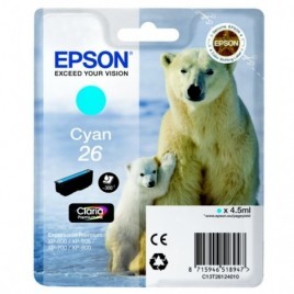 ORIGINAL EPSON T2612 Cyan - Ours Polaire - 4.5ml - 300 pages
