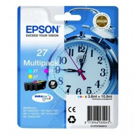 ORIGINAL EPSON T2705 Multipack Couleur - Réveil - 3 x 3.6ml - 3 x 300 pages