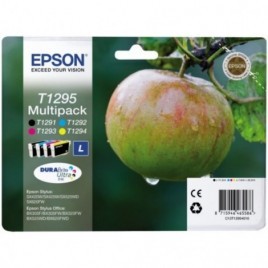 ORIGINAL EPSON T1295 Multipack - Pomme - 1x 11.2ml + 3x 7ml - 385 + 3x 470 pages