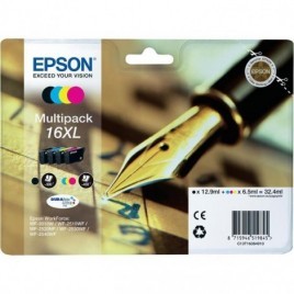 ORIGINAL EPSON T1636 Multipack XL - Stylo Plume - 1x 12.9ml + 3x 6.5ml - 500 + 3x 450 pages