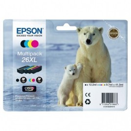 ORIGINAL EPSON T2636 Multipack XL - Ours Polaire - 1x 12.1ml + 3x 9.7ml - 500 + 3x 700 pages