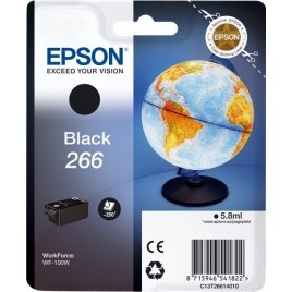 ORIGINAL Epson Cartouche d'encre noir C13T26614010 T266 ~250 pages 5.8ml - Globe