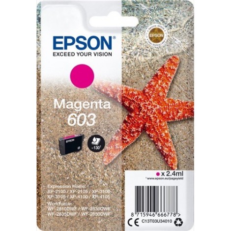 ORIGINAL EPSON 603 Magenta - T03U3 - Etoile de mer - 2.4ml - 130 pages