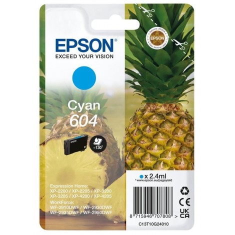ORIGINAL EPSON 604 Cyan - T10G2 - Ananas - 2.4ml - 130 pages
