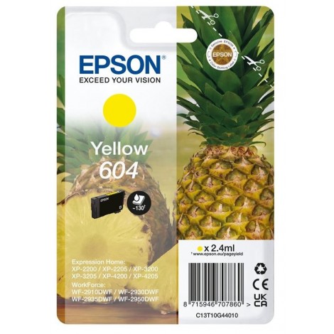 ORIGINAL EPSON 604 Jaune - T10G4 - Ananas - 2.4ml - 130 pages