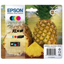 Multipack ORIGINAL EPSON 604 XL Noir et Couleurs en standard - T10H9 - Ananas - 1x 8.9ml + 3x 2.4ml - 500 pages + 3x 130 pages