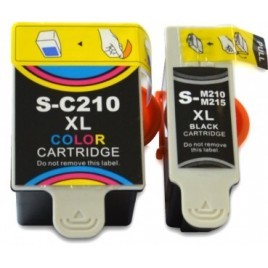Pack de 2 Cartouches XL M210 / M215 Noire + C210 Couleurs, Cartouches compatibles Samsung - 18.5ml + 38ml