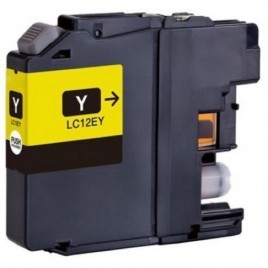 LC-12eY Jaune, Cartouche compatible BROTHER - 1200 pages