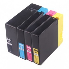 Pack PGI-2500 Noir + Cyan + Magenta + Jaune, Cartouche compatible CANON - 1x 75ml + 4x 21ml