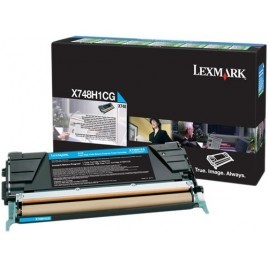 ORIGINAL Lexmark Toner cyan X748H1CG X748 ~10000 pages Retour ruban de cassette