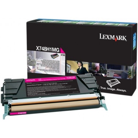 ORIGINAL Lexmark Toner magenta X748H1MG X748 ~10000 pages Retour ruban de cassette
