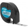 ORIGINAL DYMO LetraTag S0721530 Ruban d'étiquettes d'origine pour étiqueteuse - Texte noir sur fond transparent