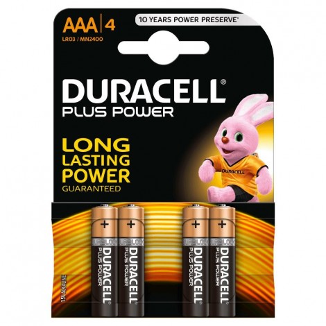 DURACELL AAA LR03 - 4x Piles Alcalines Plus Power