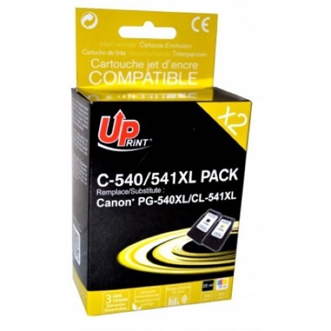 Recharge PG-540XL Noir + CL-541XL Couleur Uprint C-540/541XL, Pack cartouches rechargées CANON - 1x 25ml + 1x 18ml