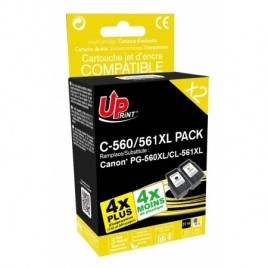 Recharge PG-560XL Noir + CL-561XL Couleur Uprint C-560/561XL, Pack cartouches rechargées CANON - 1x 22ml + 1x 18ml