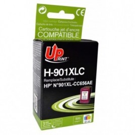 Recharge 901 XL Couleurs CC656AE Uprint H-901XLC, Cartouche rechargée HP - 18ml