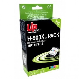 Recharge PACK HP 903XL Uprint H-903XL PACK Noire + Cyan + Magenta + Jaune, Cartouches rechargées HP - 1 x 30ml + 3 x 12ml