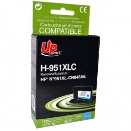 Recharge 951 XL Cyan CN046AE Uprint H-951XLC, Cartouche rechargée HP - 1 500 pages