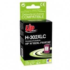 Recharge 302 XL Couleurs F6U67AE Uprint H-302XLC, Cartouche rechargée HP - 18ml - 400 pages