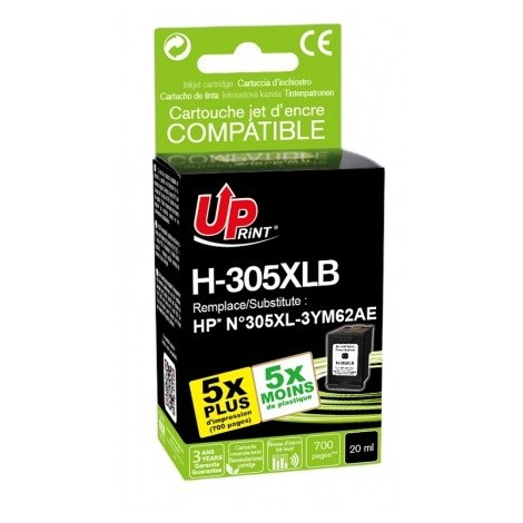 Cartouche 305XL Uprint Recyclé HP Noir de marque Uprint moins cher et  Garantie 3 ans