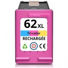 Recharge HP 62XL Couleurs C2P07AE, Cartouche compatible HP - 18ml - 415 pages