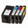 Recharge PACK HP 903XL Noire + Cyan + Magenta + Jaune, Cartouche compatible HP - 1 x 30ml + 3 x 12ml