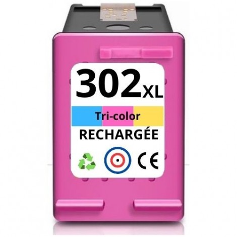 Recharge HP 302 XL Couleurs F6U67AE, Cartouche compatible HP - 18ml - 330 pages