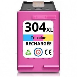 Recharge HP 304 XL Couleurs N9K07AE, Cartouche compatible HP - 18ml