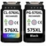 Recharge Canon Pack cartouches PG-575XL Noir + CL-576XL Couleur compatibles CANON - 400 + 300 pages