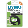 Dymo LetraTag S0721510 Ruban d'étiquettes original pour étiqueteuse - Texte noir sur fond blanc - Largeur 12 mm x 4 mètres
