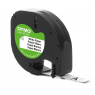 Dymo LetraTag S0721510 Ruban d'étiquettes original pour étiqueteuse - Texte noir sur fond blanc - Largeur 12 mm x 4 mètres