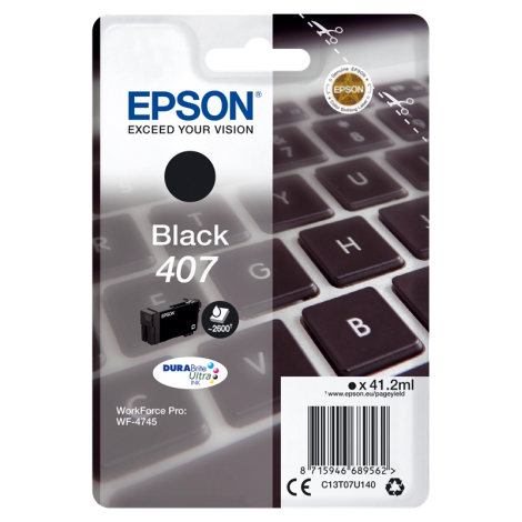 Cartouche d'encre originale Epson 407 Noire - C13T07U140