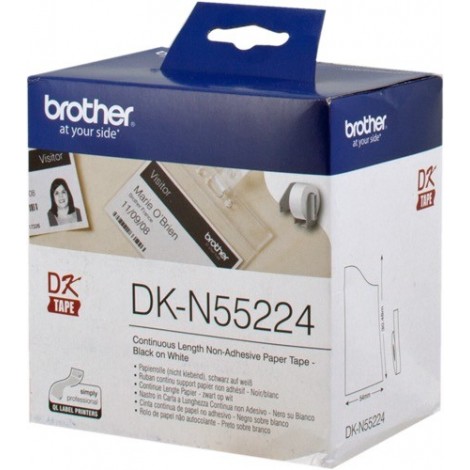ORIGINAL Brother Papier  DK-N55224 DK-Tape Rouleau, non adhésif, 54mm x 30,48 m blanc